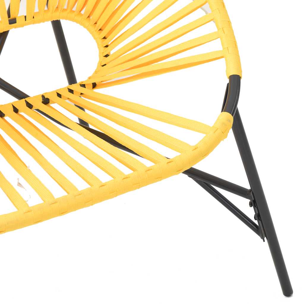Garden Chair Set 3 pcs Black and Yellow Poly Rattan